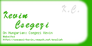 kevin csegezi business card